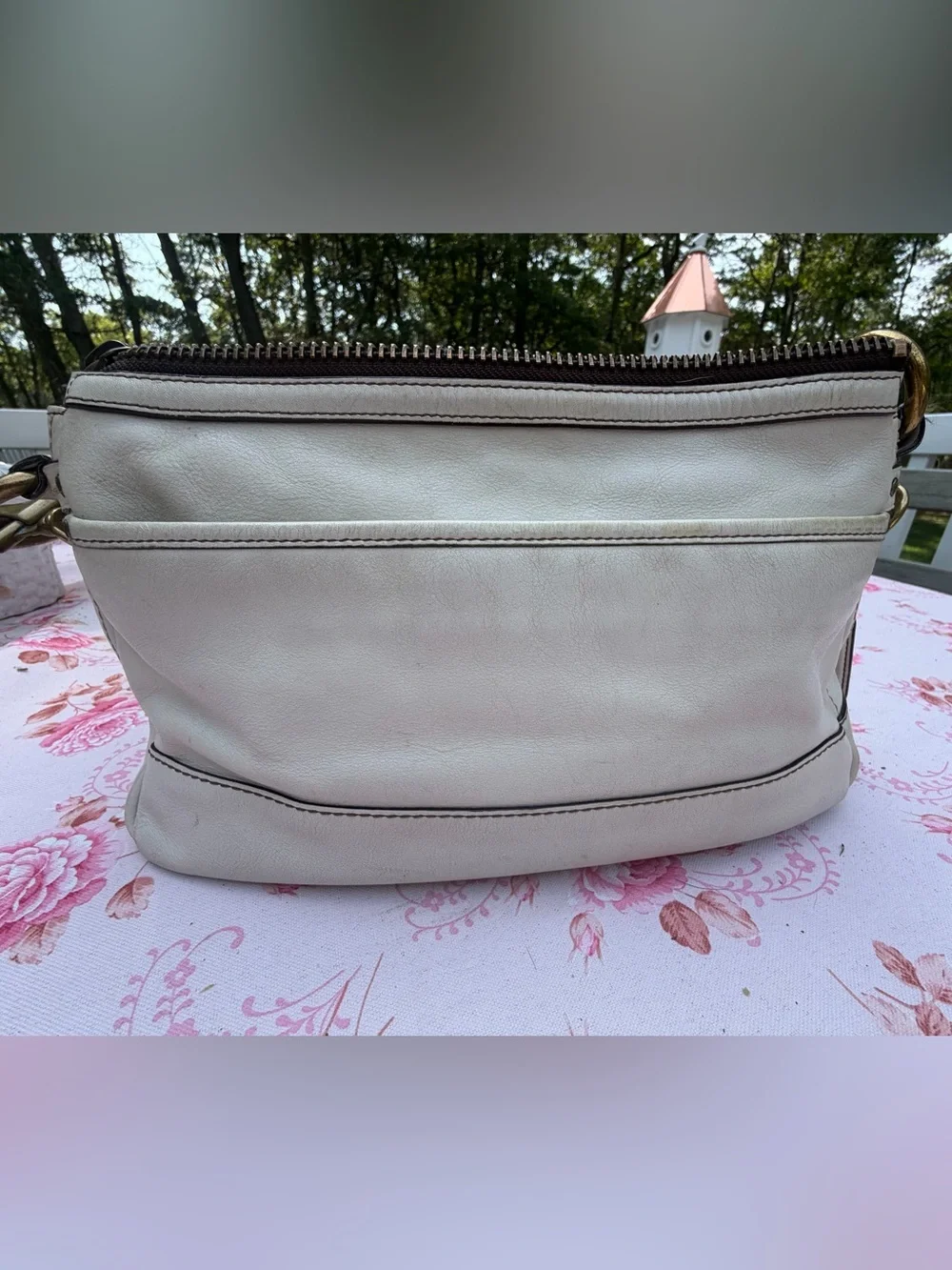 Cream coach legacy Turn-lock shoulder bag